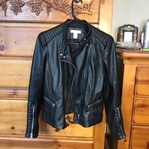 Vegan (p)leather jacket Black Size 8